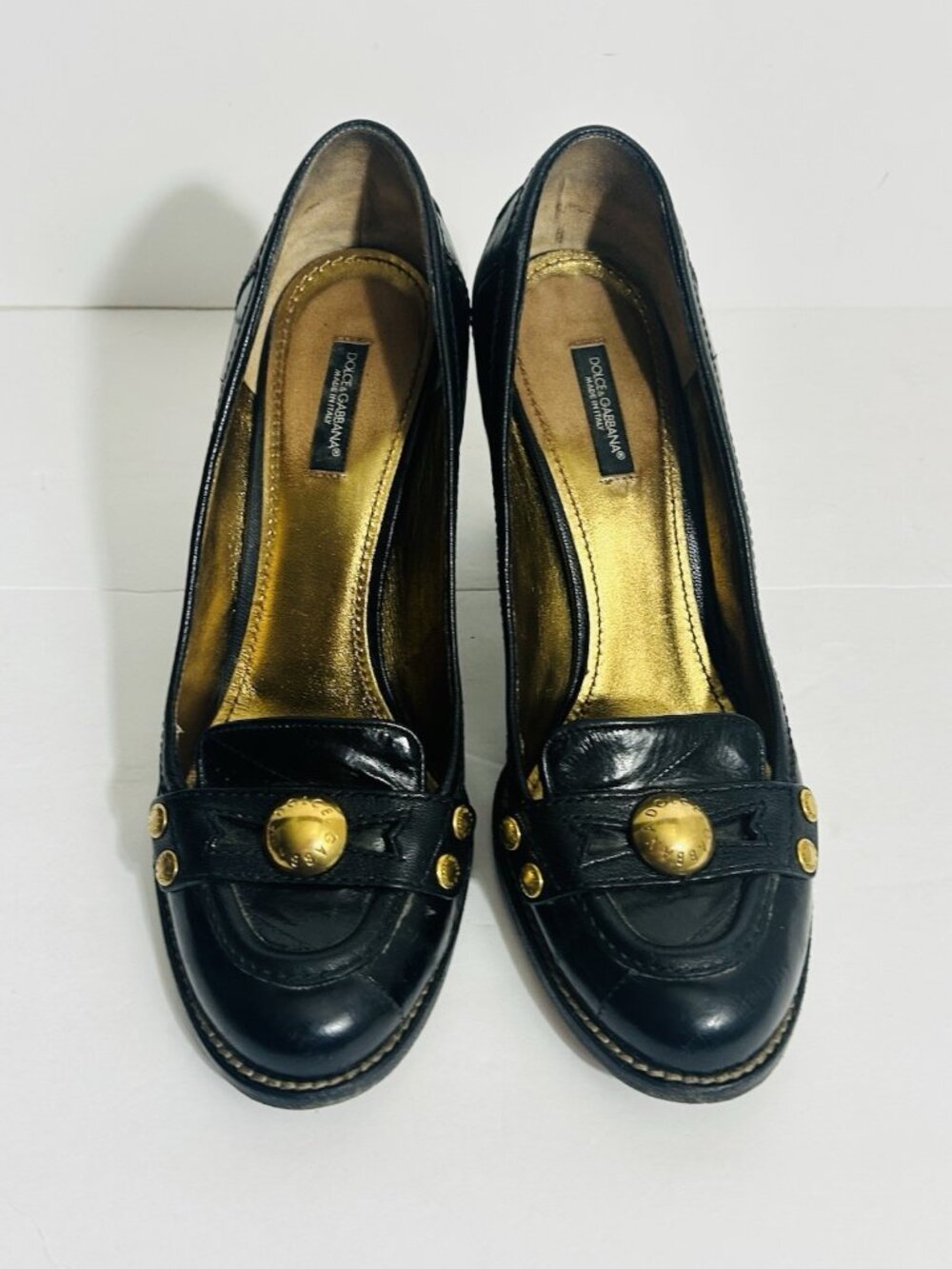 Vtg Y2K Dolce & Gabbana Loafer Pumps Sz 9 Retro-Luxury Preppy Italian Glam